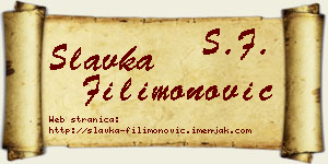 Slavka Filimonović vizit kartica
